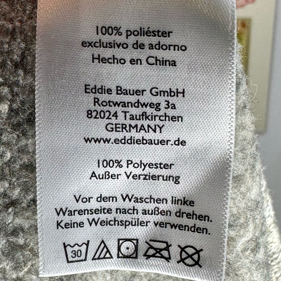 Eddie Bauer 1/4 Zip Fleece Pullover Sweater Heather Grey Size Large - Picture 9 of 13